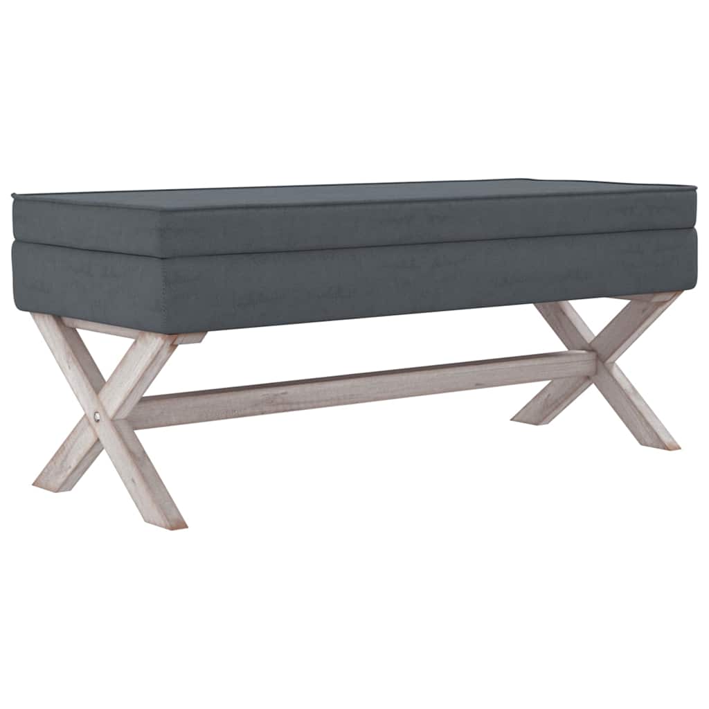 Vidaxl opbergkruk 110x45x49 cm fluweel donkergrijs