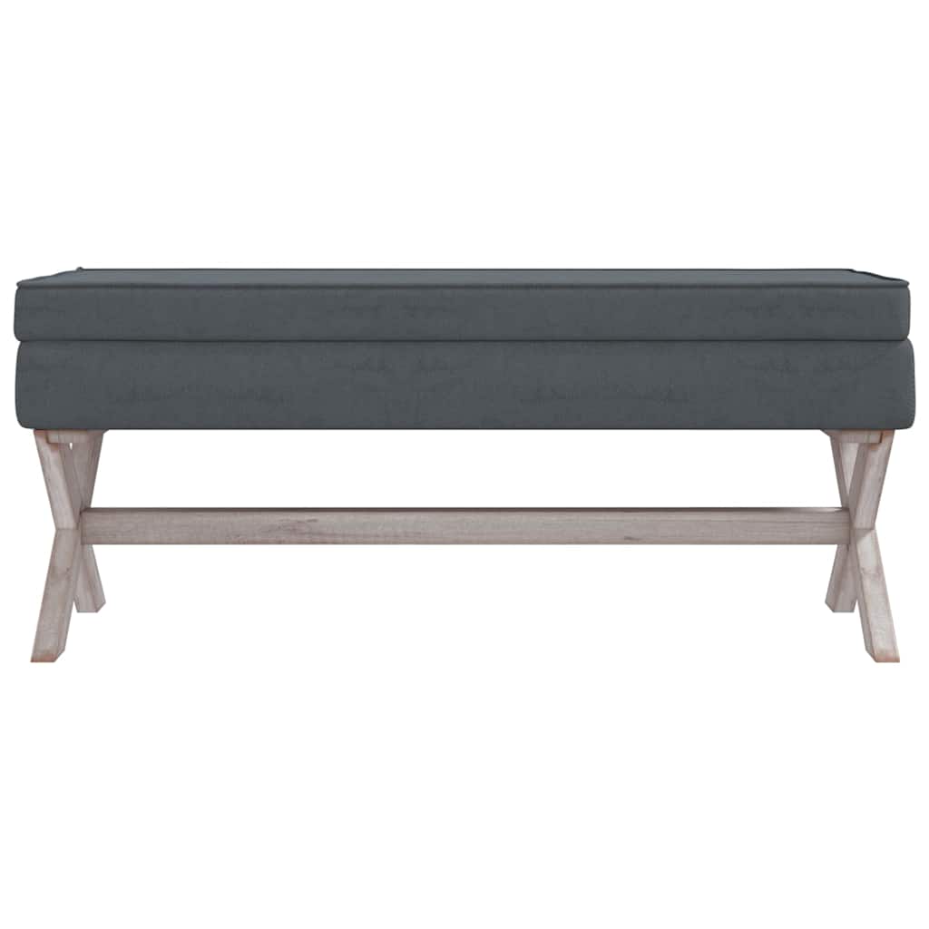 Vidaxl opbergkruk 110x45x49 cm fluweel donkergrijs