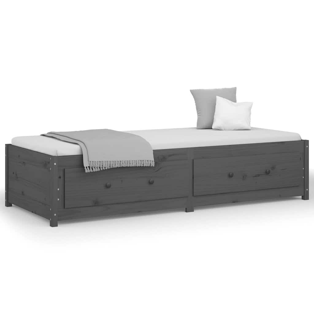 Vidaxl slaapbank 90x200 cm massief grenenhout grijs