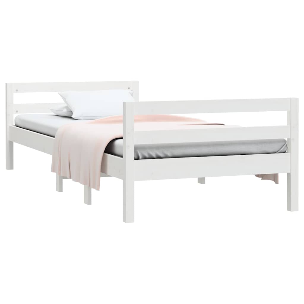 Vidaxl bedframe zonder matras massief grenenhout wit 90x200 cm
