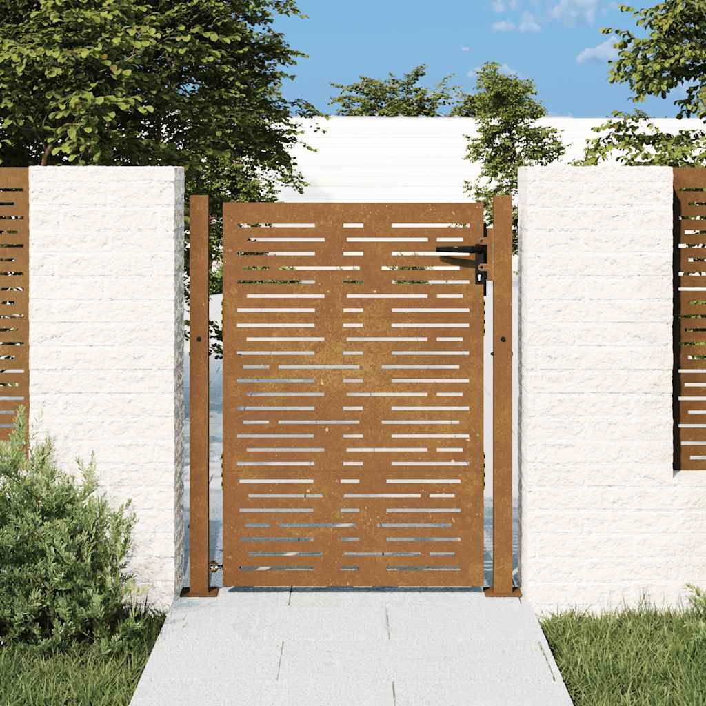 Vidaxl poort 100x150 cm vierkant cortenstaal
