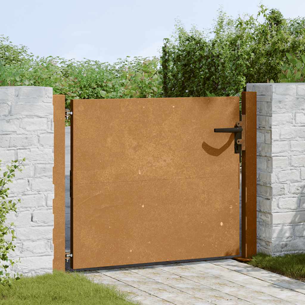 Vidaxl poort 100x100 cm cortenstaal
