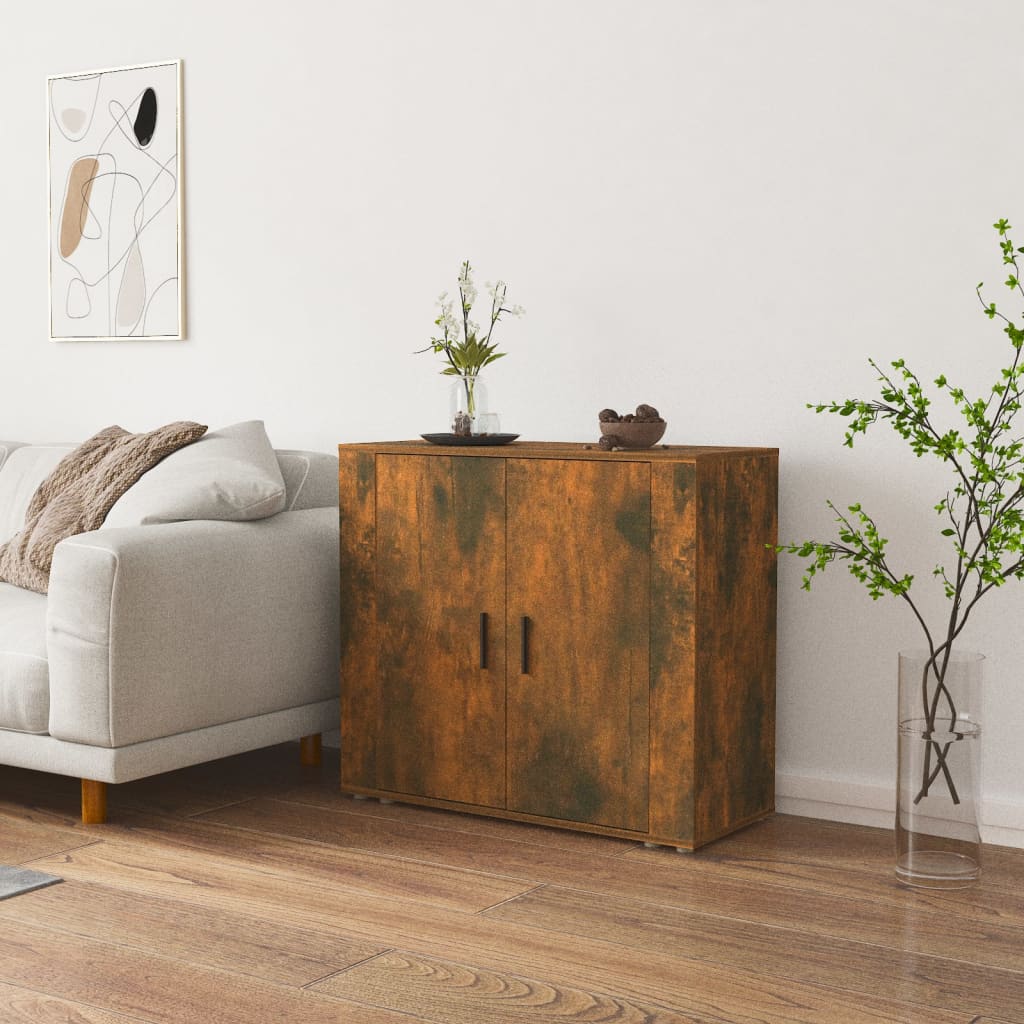 Vidaxl dressoir 80x33x70 cm bewerkt hout gerookt eikenkleurig