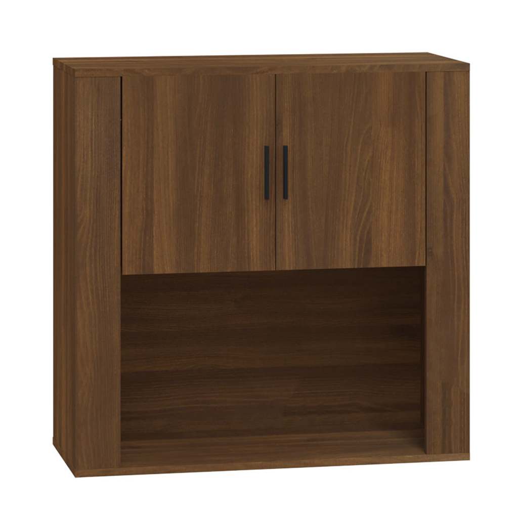 Vidaxl wandkast 80x33x80 cm bewerkt hout bruin eikenkleur