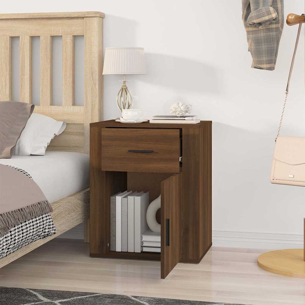 Vidaxl nachtkastje 50x36x60 cm bewerkt hout bruin eikenkleur