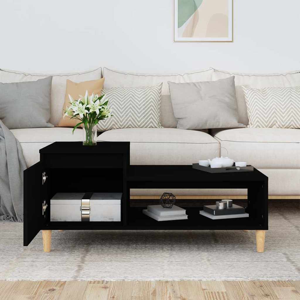 Vidaxl salontafel 100x50x45 cm bewerkt hout zwart