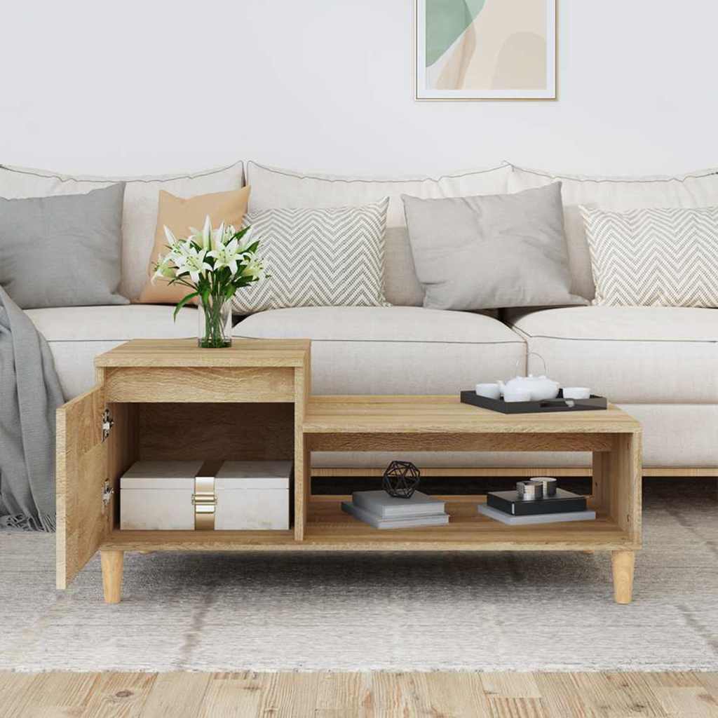 Vidaxl salontafel 100x50x45 cm bewerkt hout sonoma eiken
