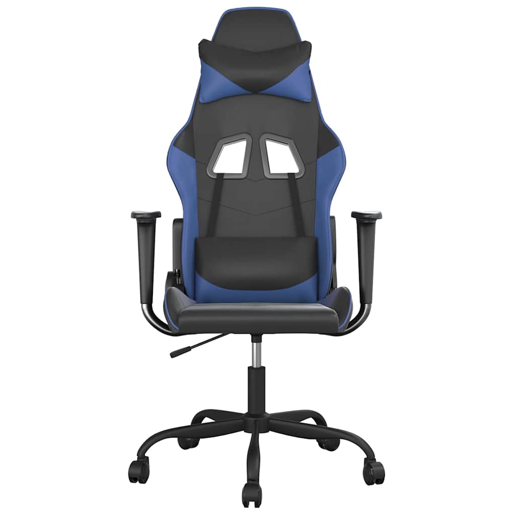 Vidaxl gamestoel kunstleer zwart en blauw