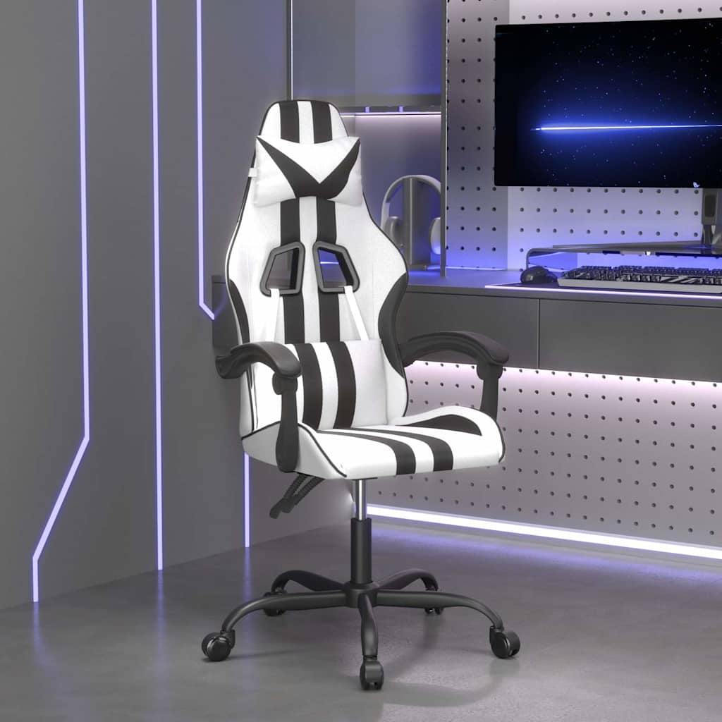 Vidaxl gamestoel kunstleer wit en zwart