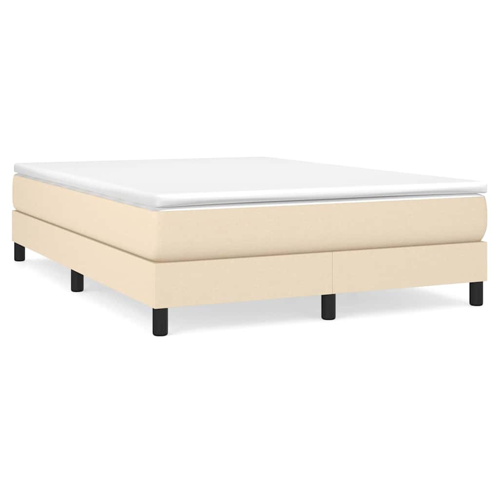 Vidaxl boxspring bed stof crèmekleurig 140x190 cm