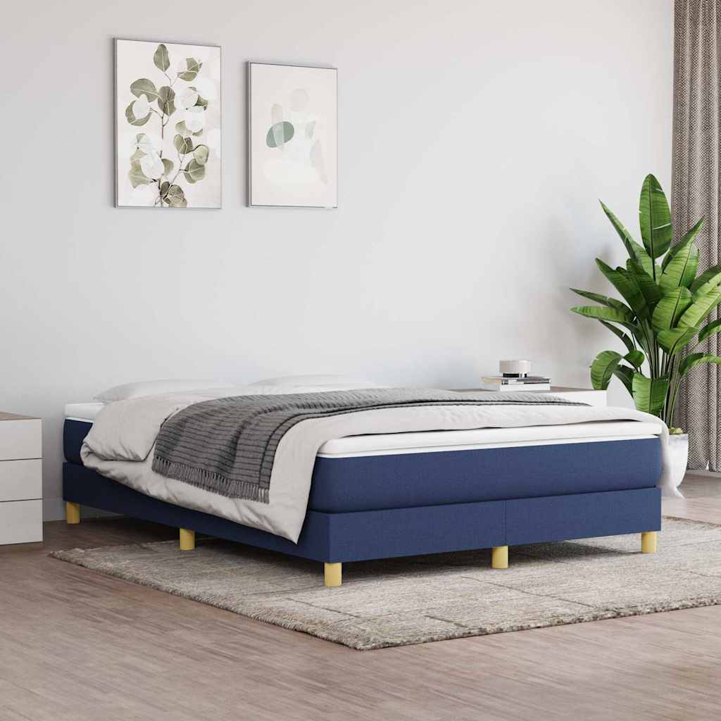 Vidaxl boxspring bed stof blauw 140x190 cm