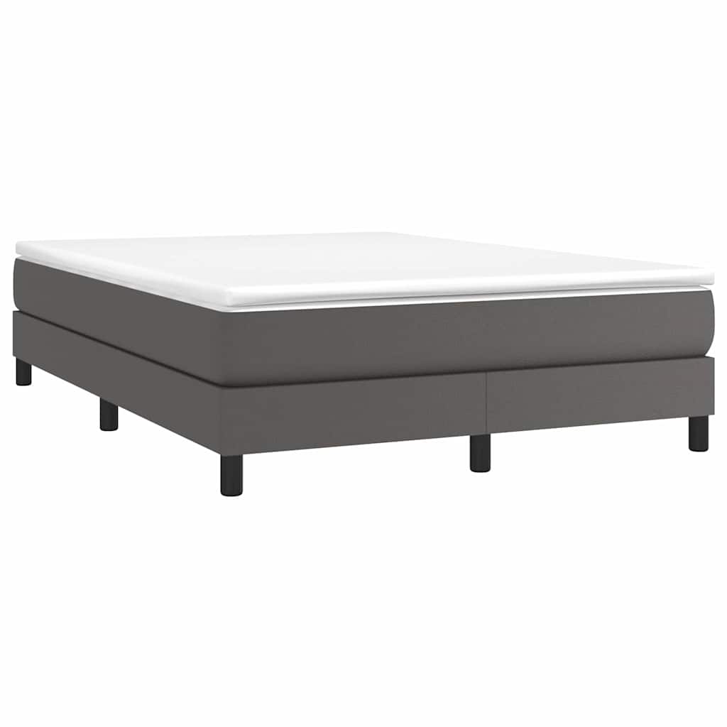 Vidaxl boxspring bed kunstleer grijs 140x200 cm