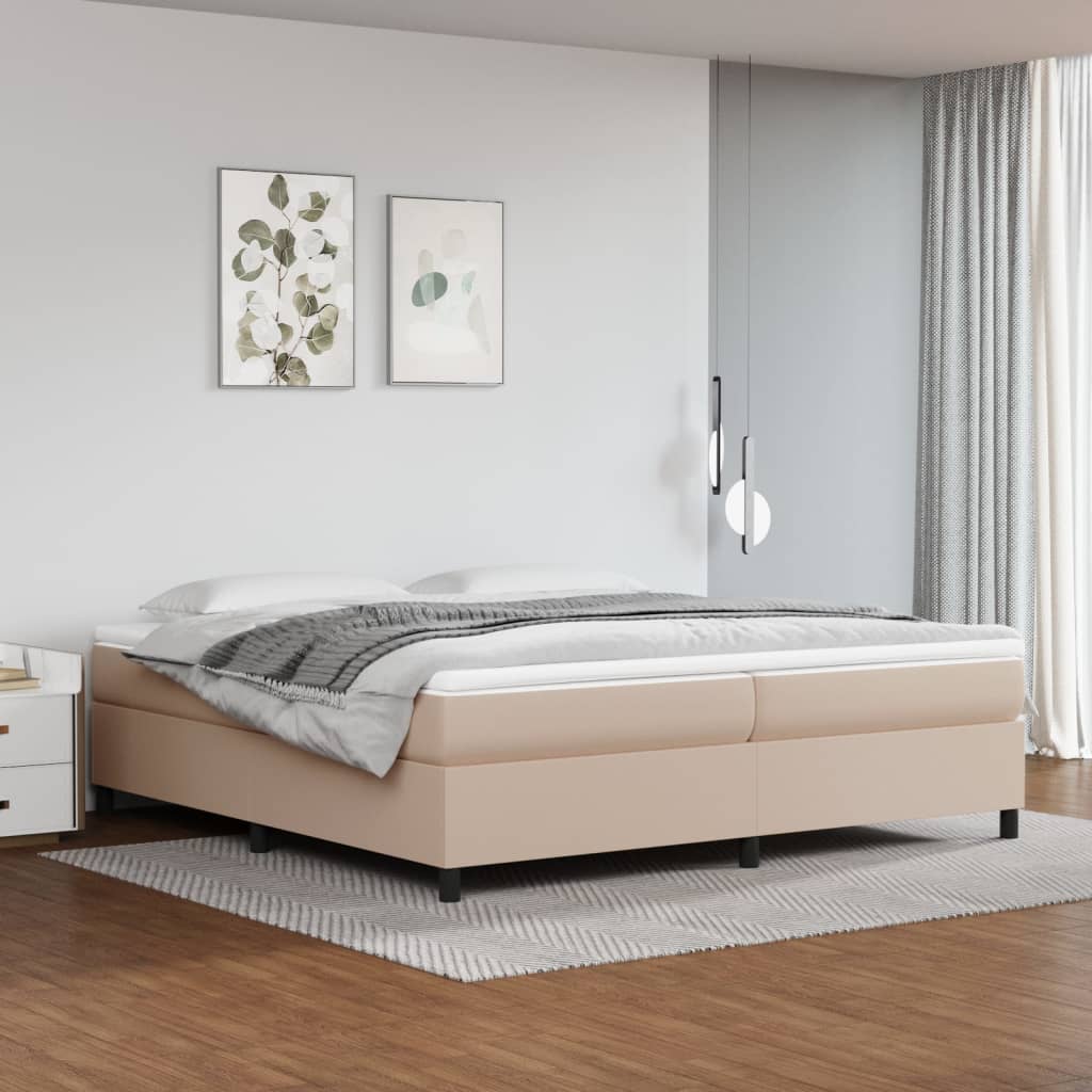 Vidaxl boxspring bed kunstleer cappuccinokleurig 200x200 cm