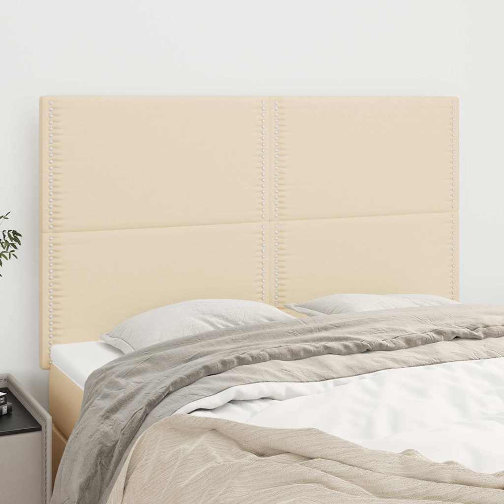 Vidaxl hoofdbord crème 144x5x118 128 cm stof
