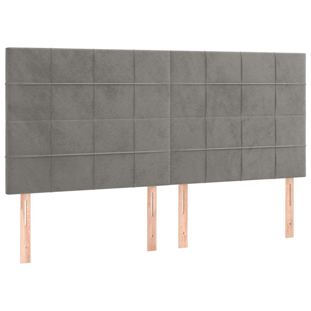 Vidaxl hoofdbord lichtgrijs 160x5x118 128 cm fluweel