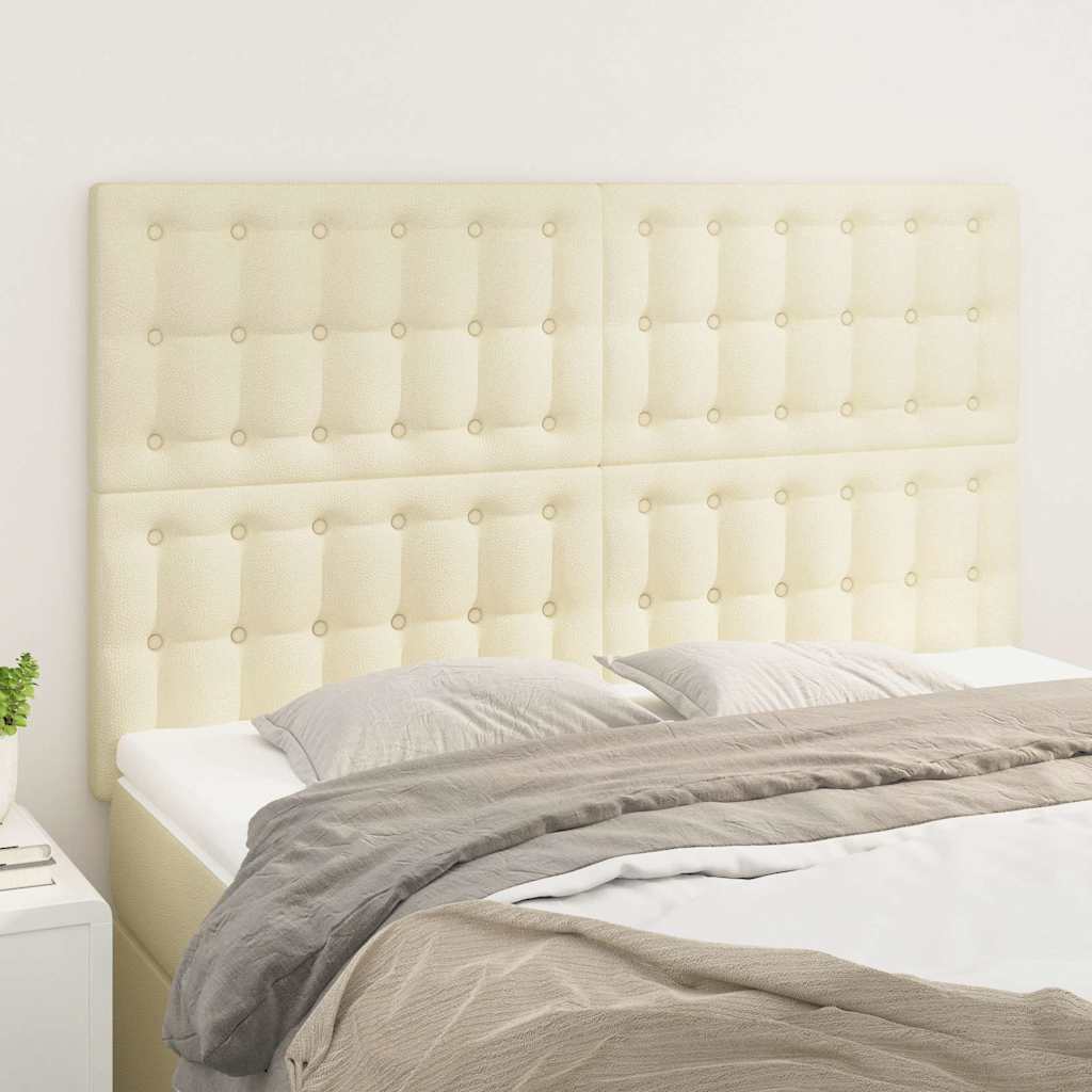 Vidaxl hoofdbord crème 144x5x118 128 cm kunstleer