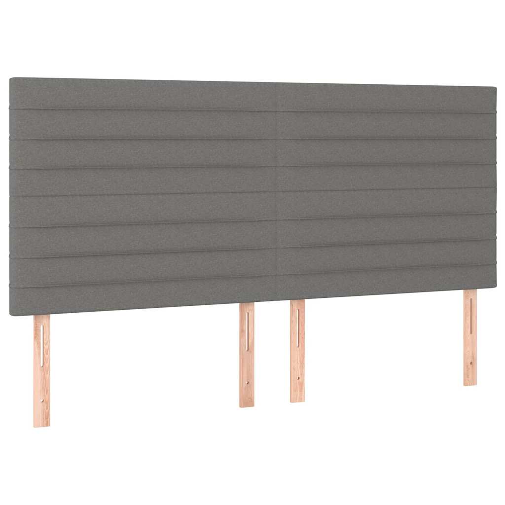 Vidaxl hoofdbord donkergrijs 180x5x118 128 cm stof