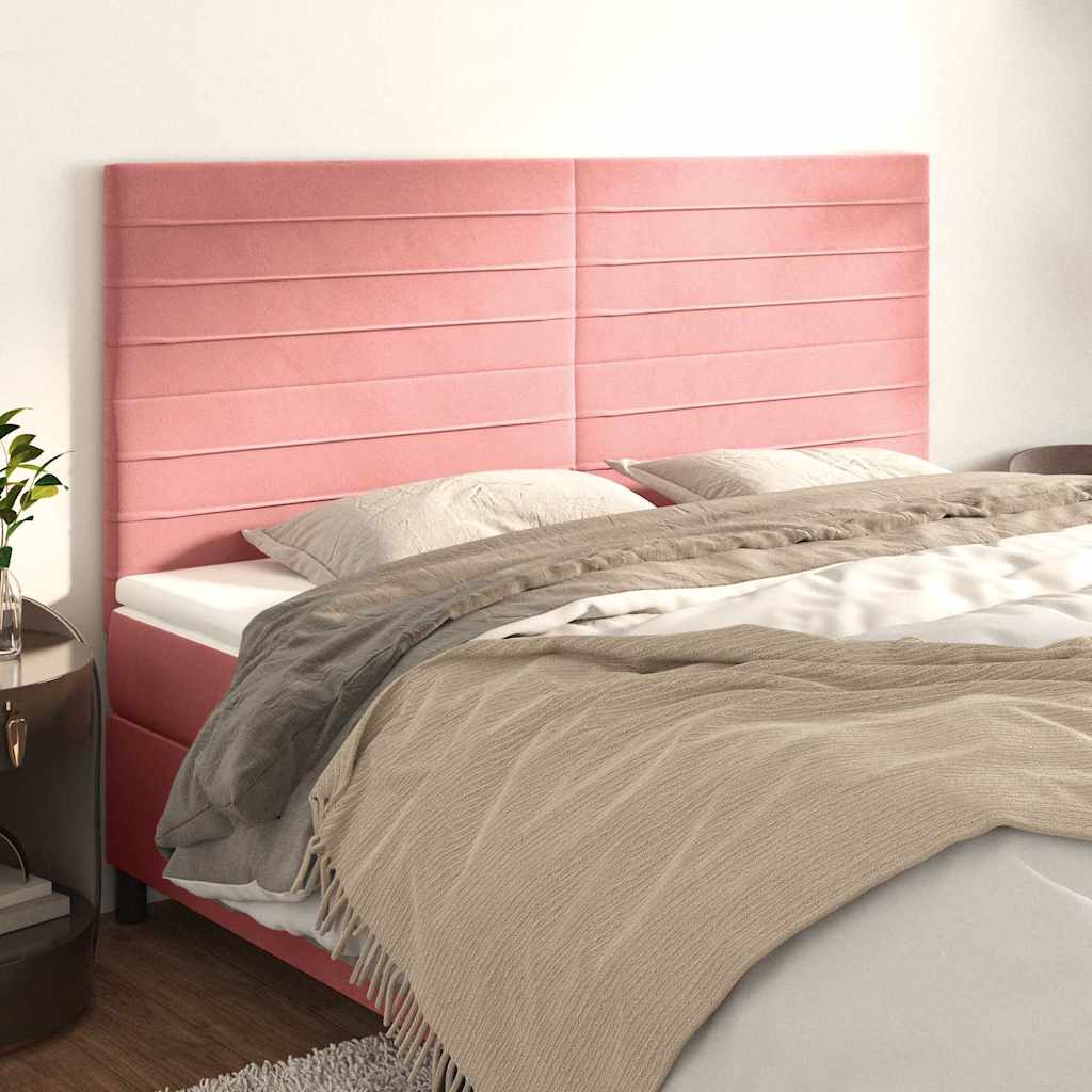 Vidaxl hoofdbord roze 180x5x118 128 cm fluweel