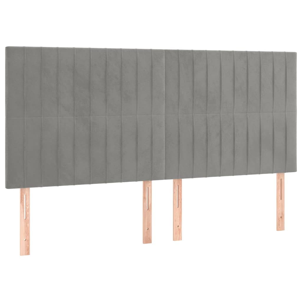 Vidaxl hoofdbord lichtgrijs 160x5x118 128 cm fluweel