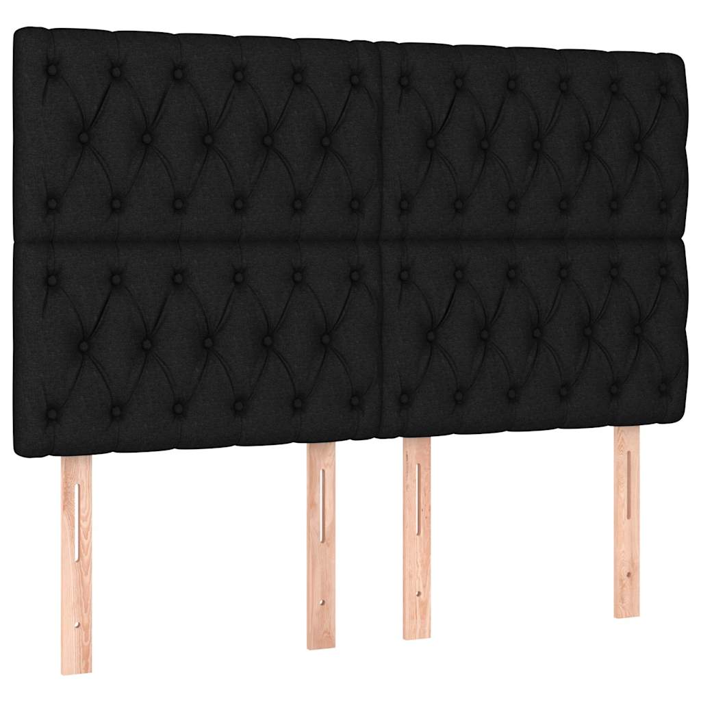 Vidaxl hoofdbord zwart 144x7x118 128 cm stof