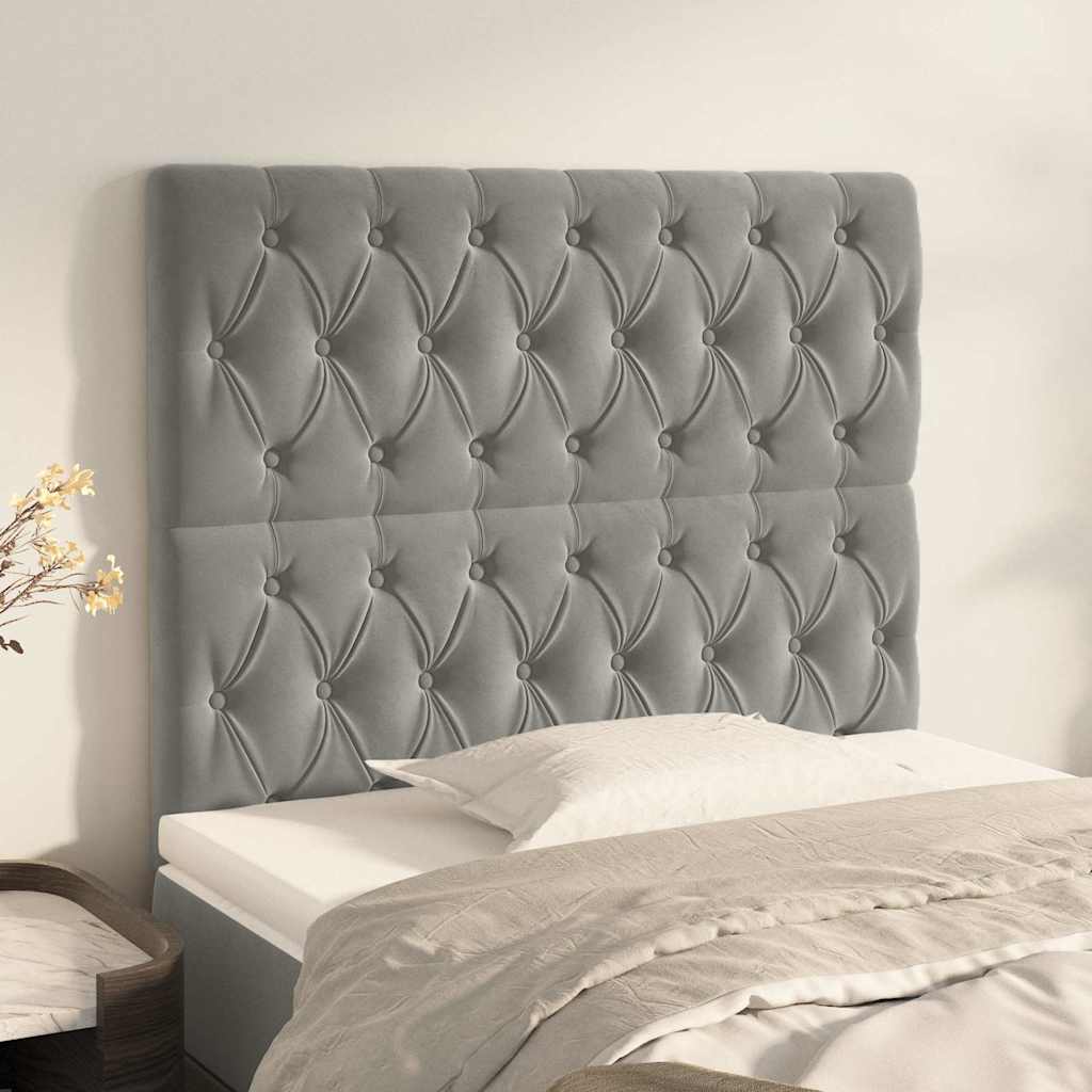Vidaxl hoofdbord lichtgrijs 90x7x118 128 cm fluweel