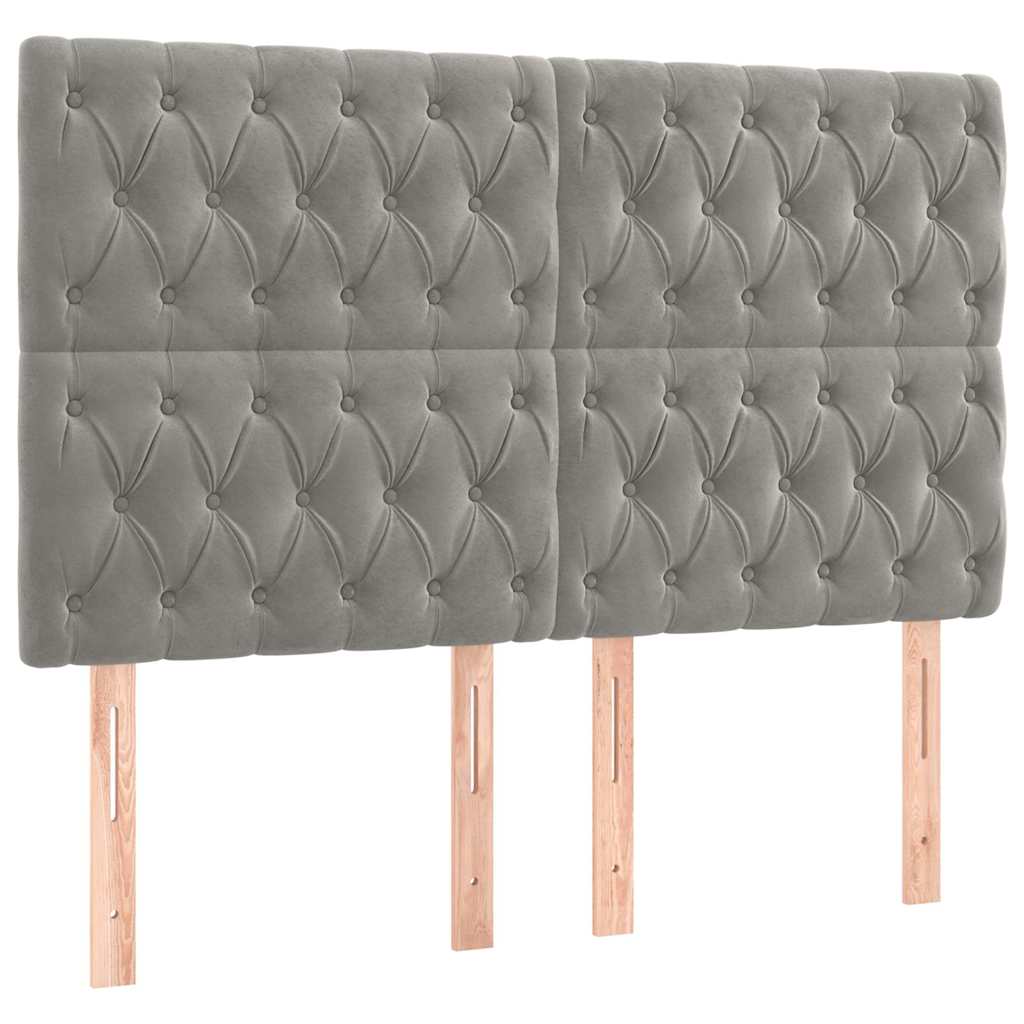 Vidaxl hoofdbord lichtgrijs 144x7x118 128 cm fluweel