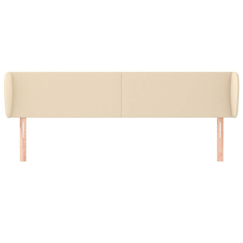 Vidaxl hoofdbord met randen 183x23x78 88 cm stof crèmekleurig