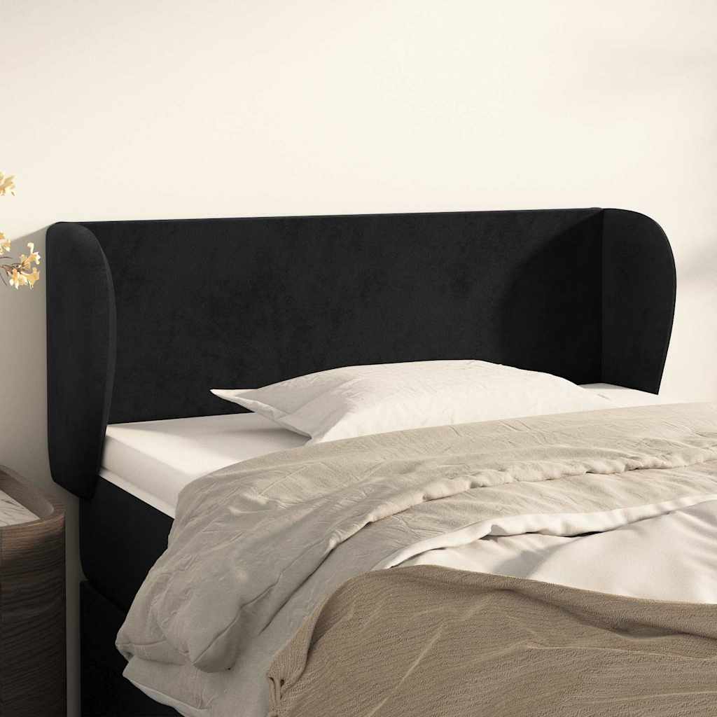 Vidaxl hoofdbord met randen 103x23x78 88 cm fluweel zwart