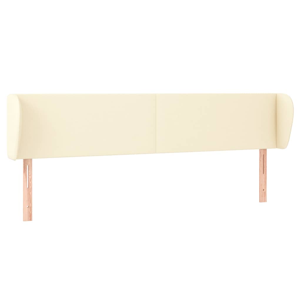 Vidaxl hoofdbord met randen 203x23x78 88 cm kunstleer crèmekleurig