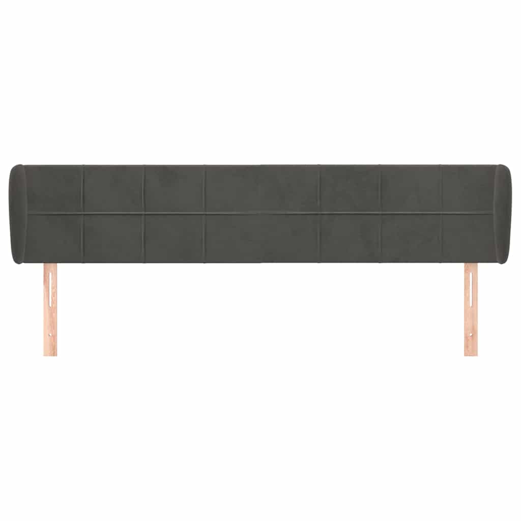 Vidaxl hoofdbord met randen 163x23x78 88 cm fluweel donkergrijs