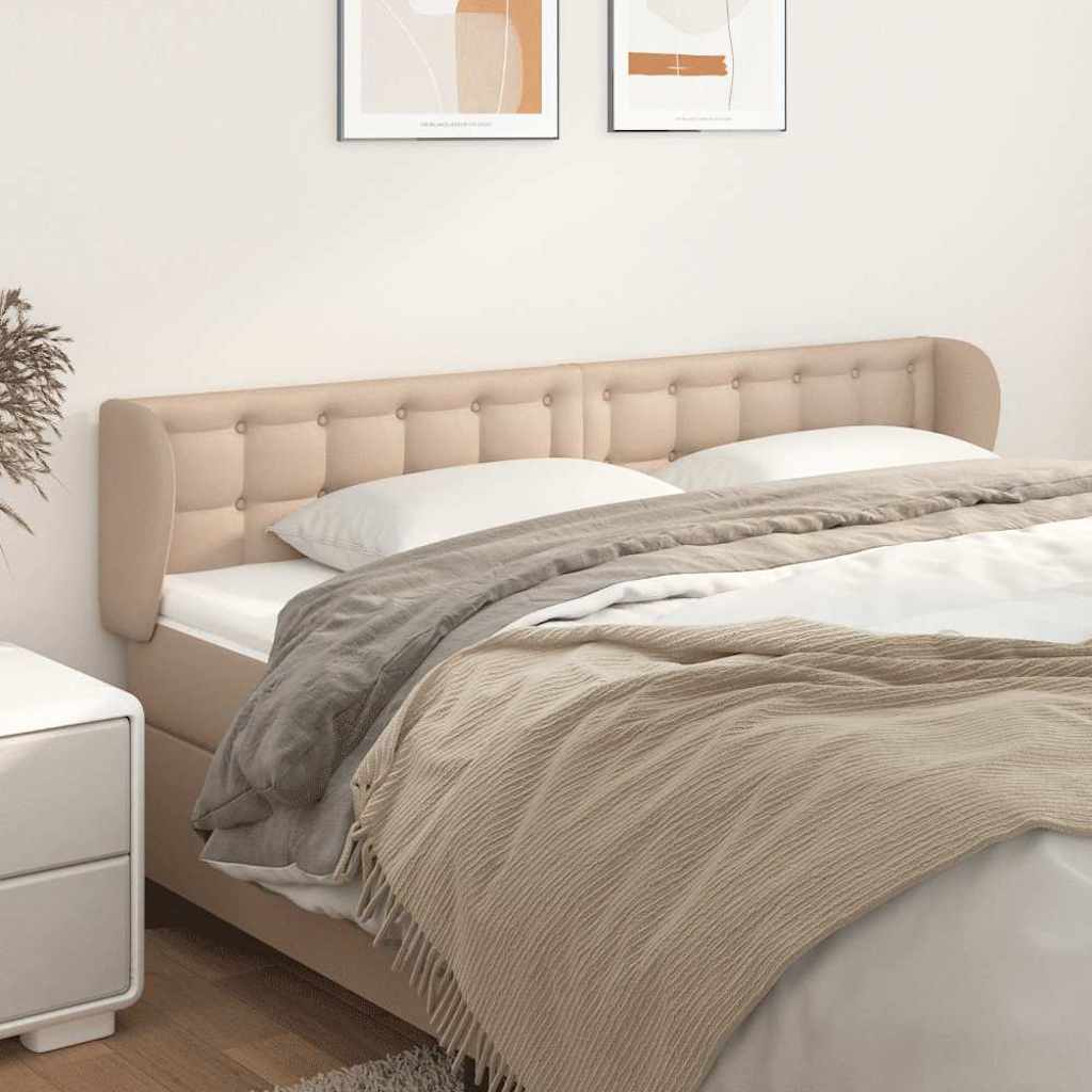 Vidaxl hoofdbord met randen 163x23x78 88 cm kunstleer cappuccinokleur