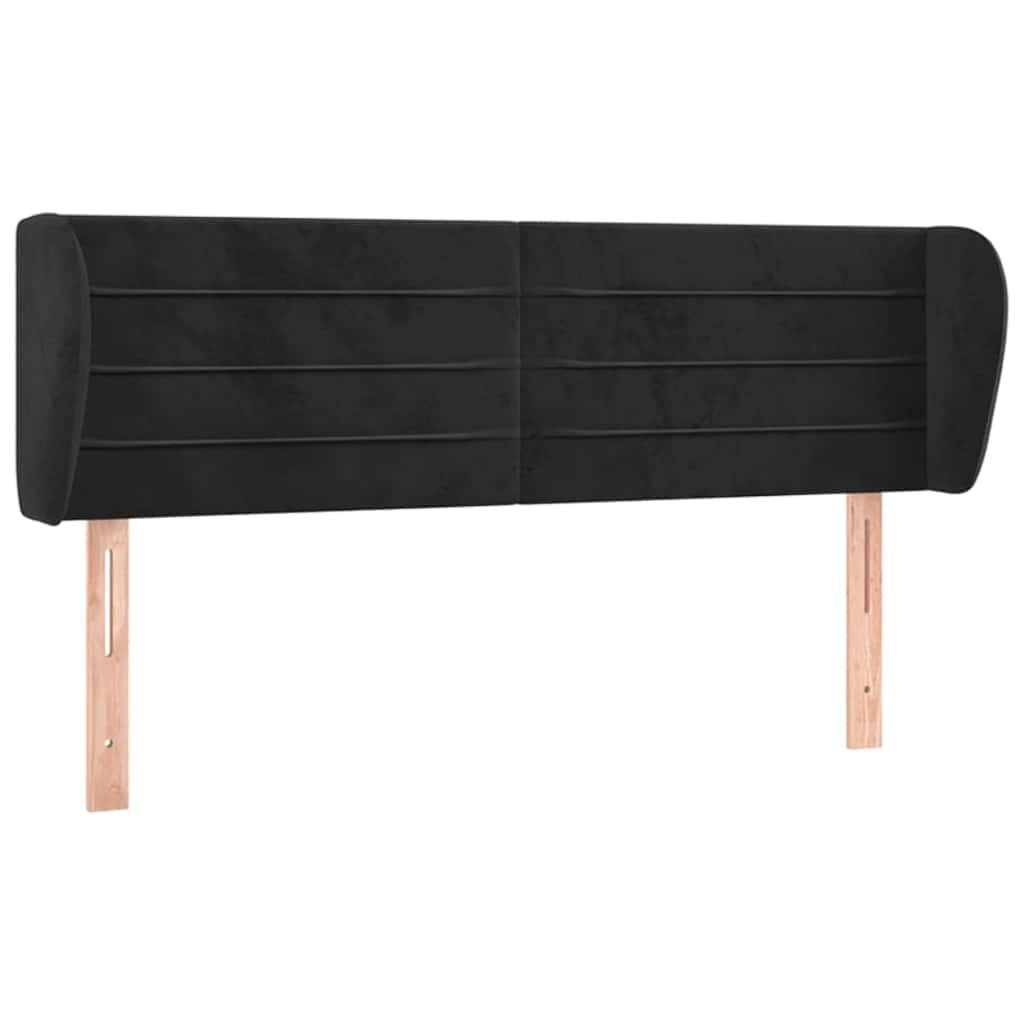 Vidaxl hoofdbord met randen 147x23x78 88 cm fluweel zwart
