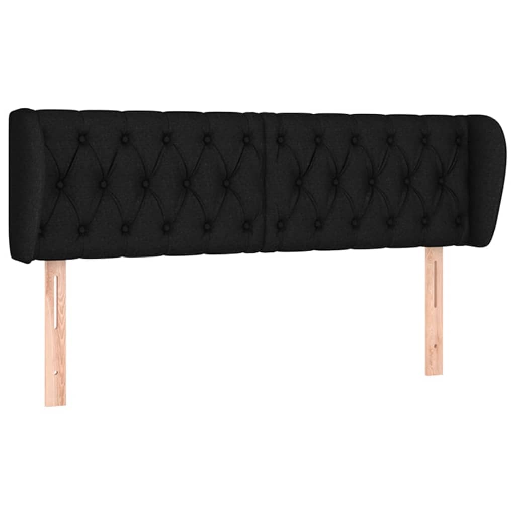 Vidaxl hoofdbord met randen 163x23x78 88 cm stof zwart