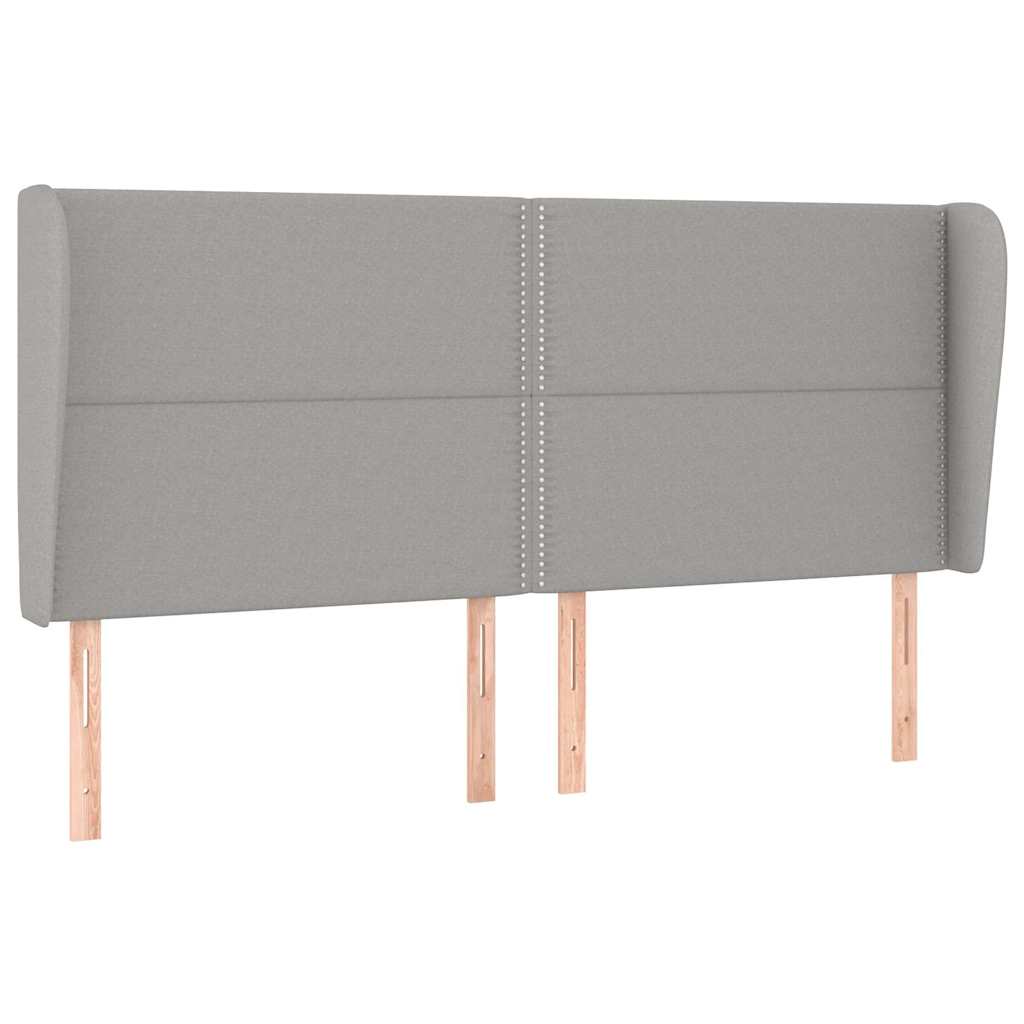 Vidaxl hoofdbord met randen 183x23x118 128 cm stof lichtgrijs