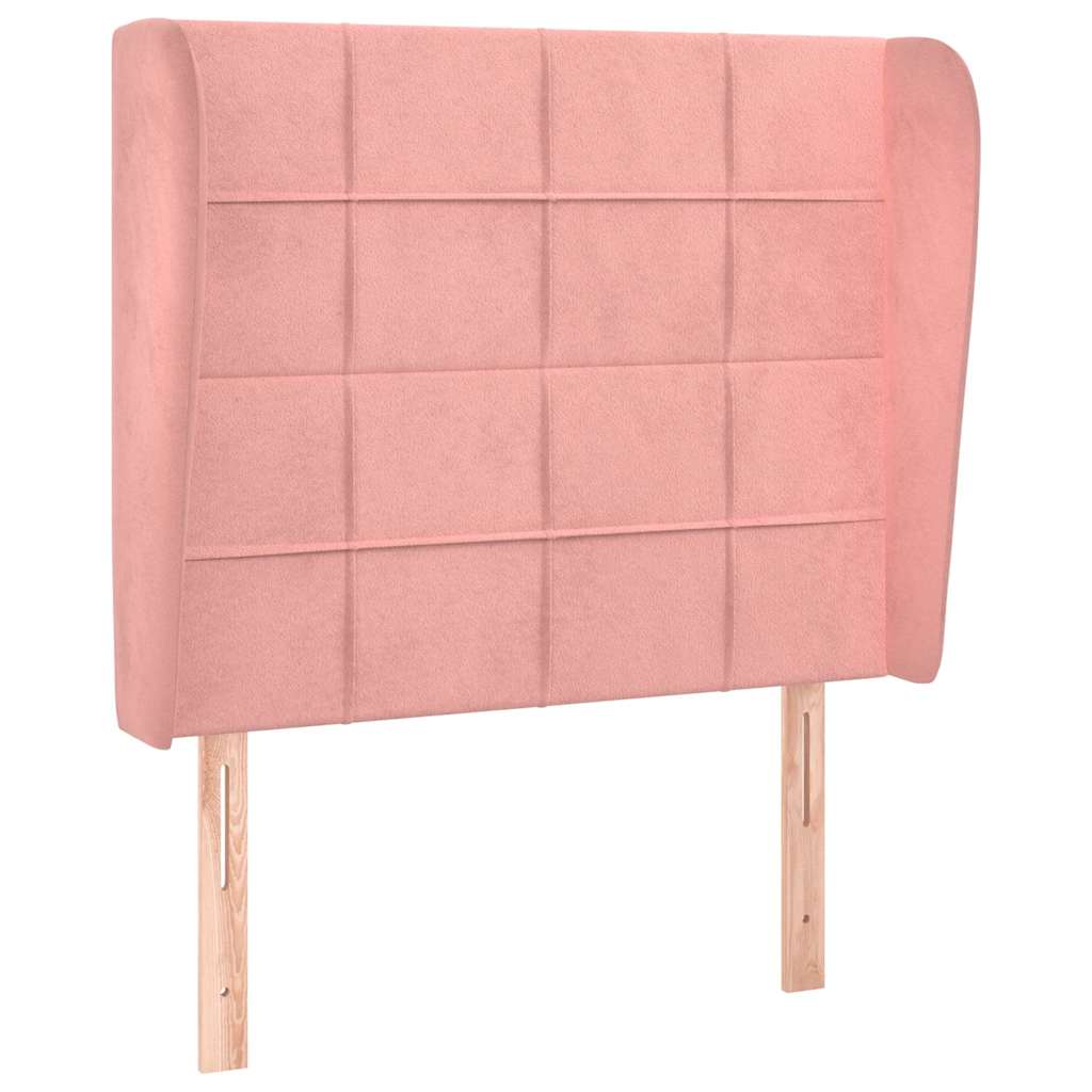Vidaxl hoofdbord met randen 103x23x118 128 cm fluweel roze