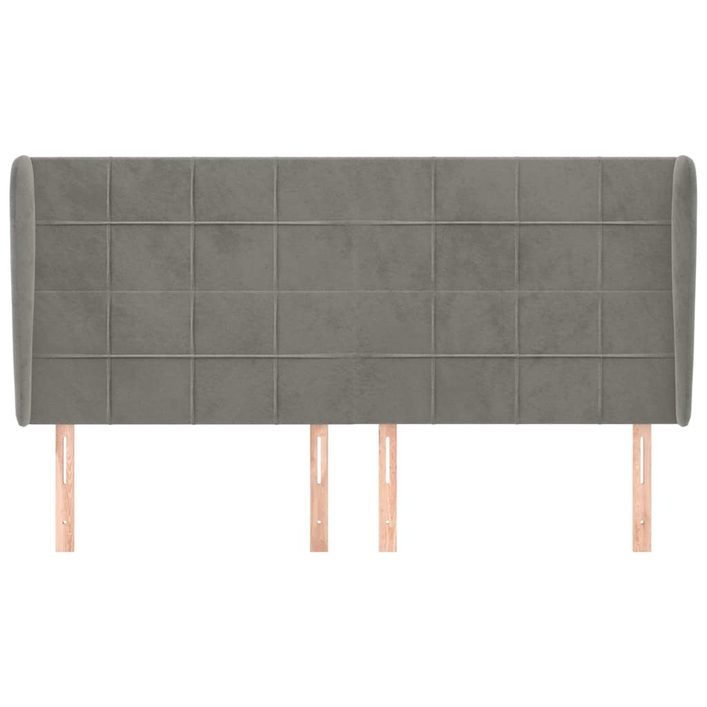 Vidaxl hoofdbord met randen 203x23x118 128 cm fluweel lichtgrijs