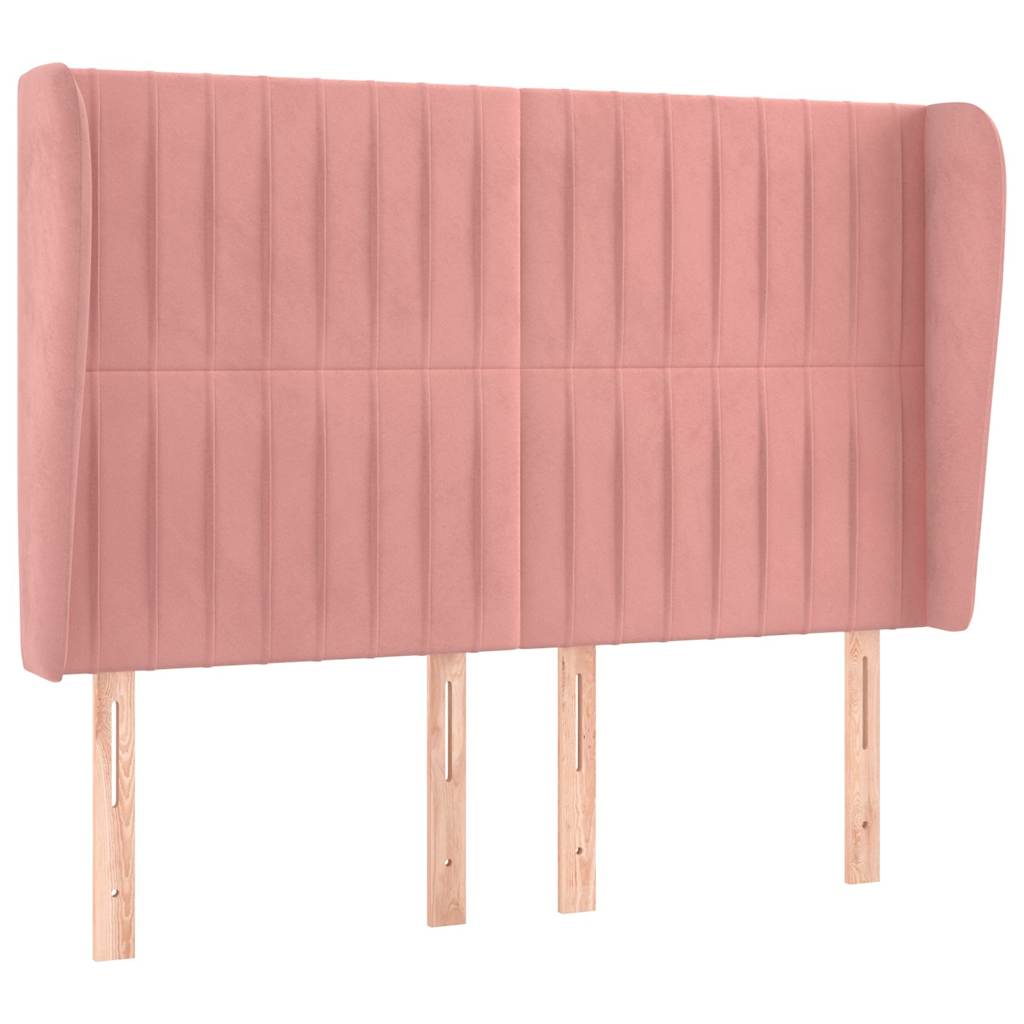 Vidaxl hoofdbord met randen 147x23x118 128 cm fluweel roze