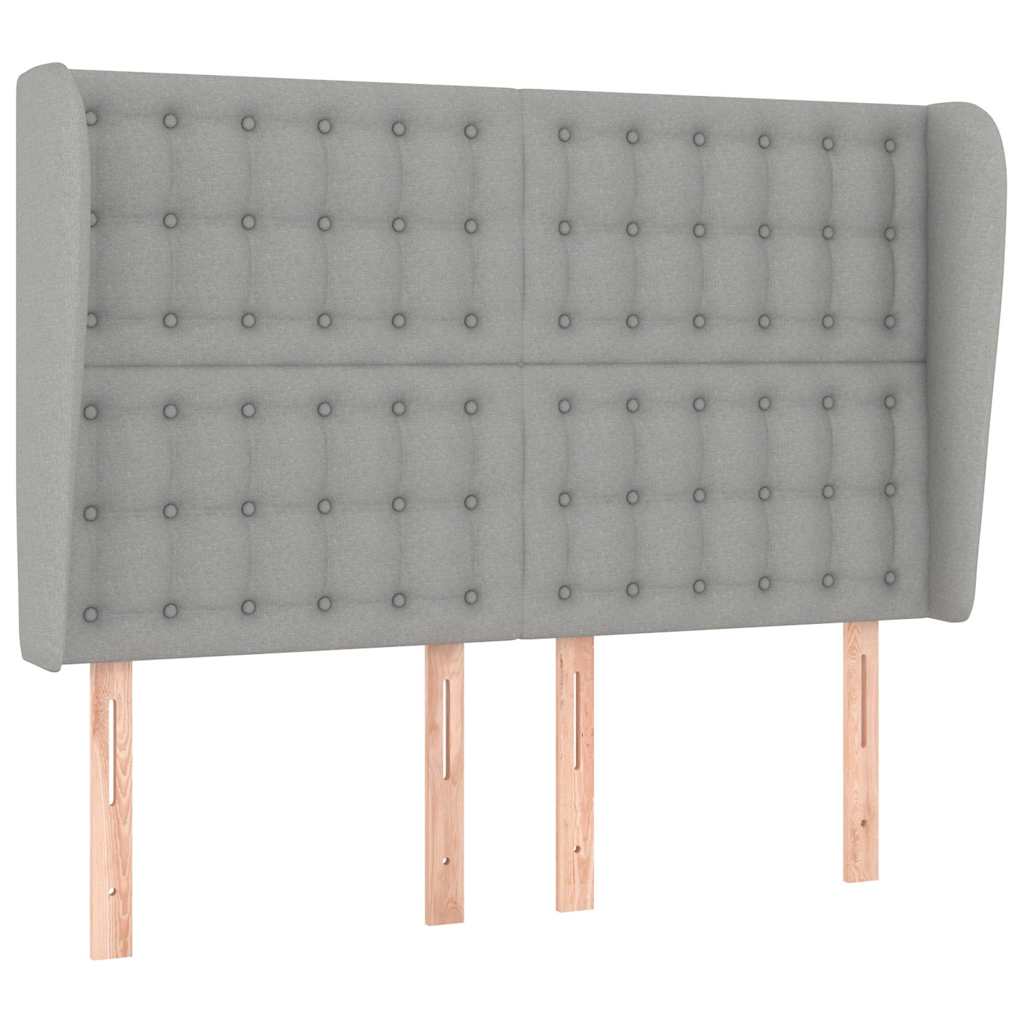 Vidaxl hoofdbord met randen 147x23x118 128 cm stof lichtgrijs