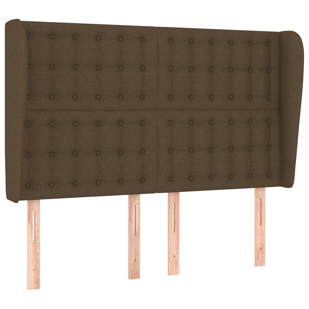 Vidaxl hoofdbord met randen 147x23x118 128 cm stof donkerbruin