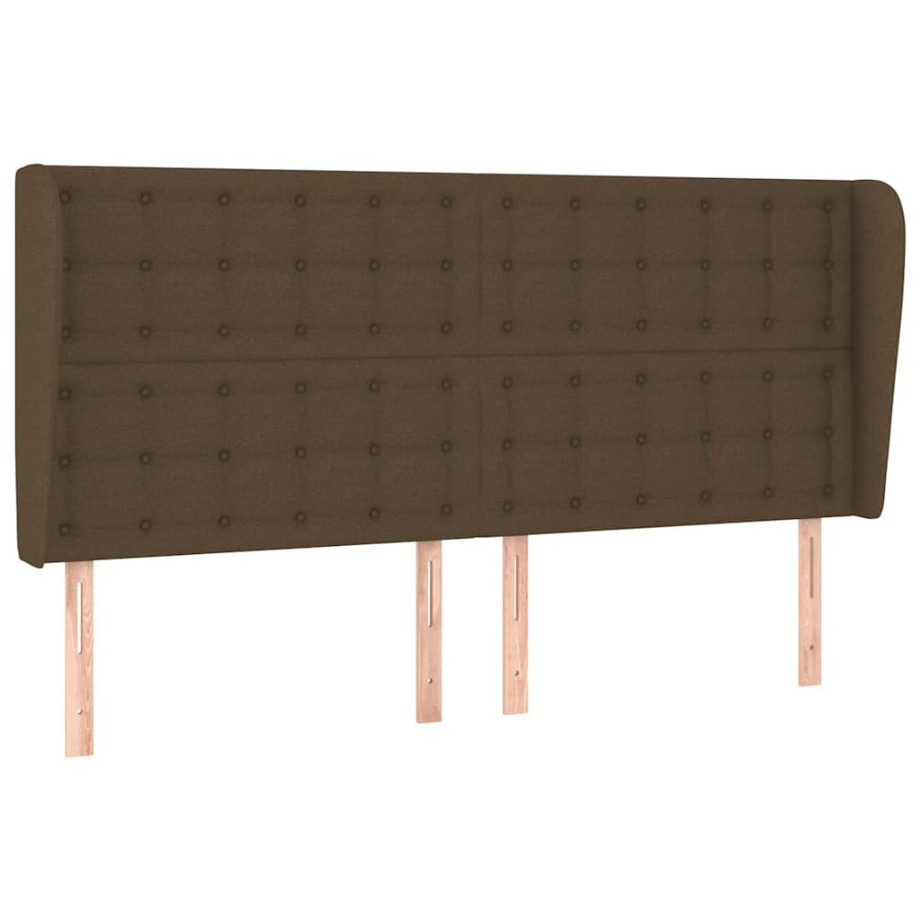 Vidaxl hoofdbord met randen 183x23x118 128 cm stof donkerbruin