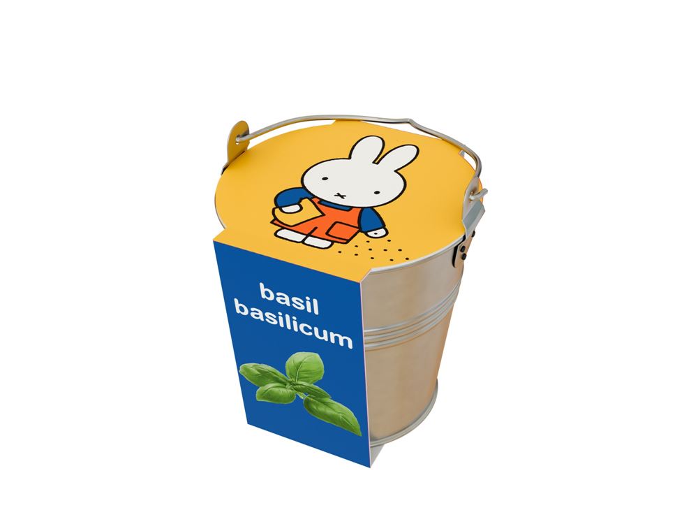 Basil nijntje kruiden in zinken emmertje