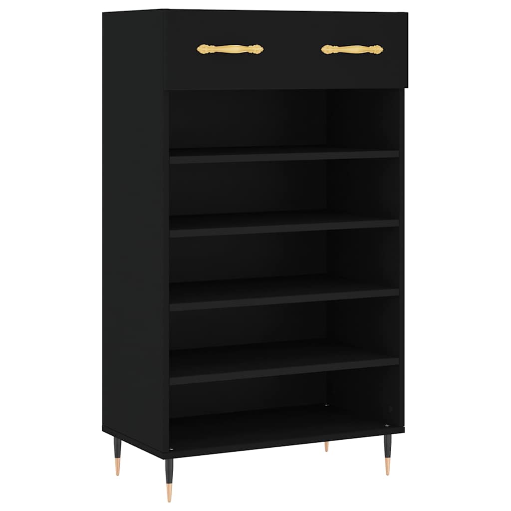Vidaxl schoenenkast 60x35x105 cm bewerkt hout zwart