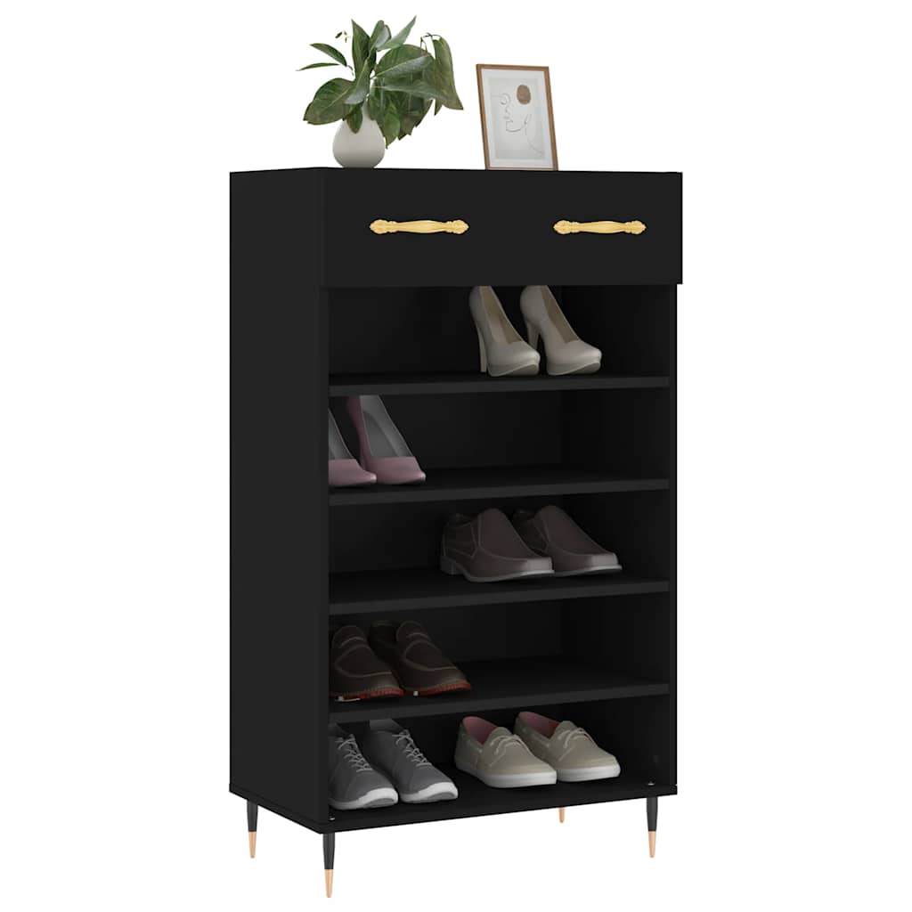 Vidaxl schoenenkast 60x35x105 cm bewerkt hout zwart