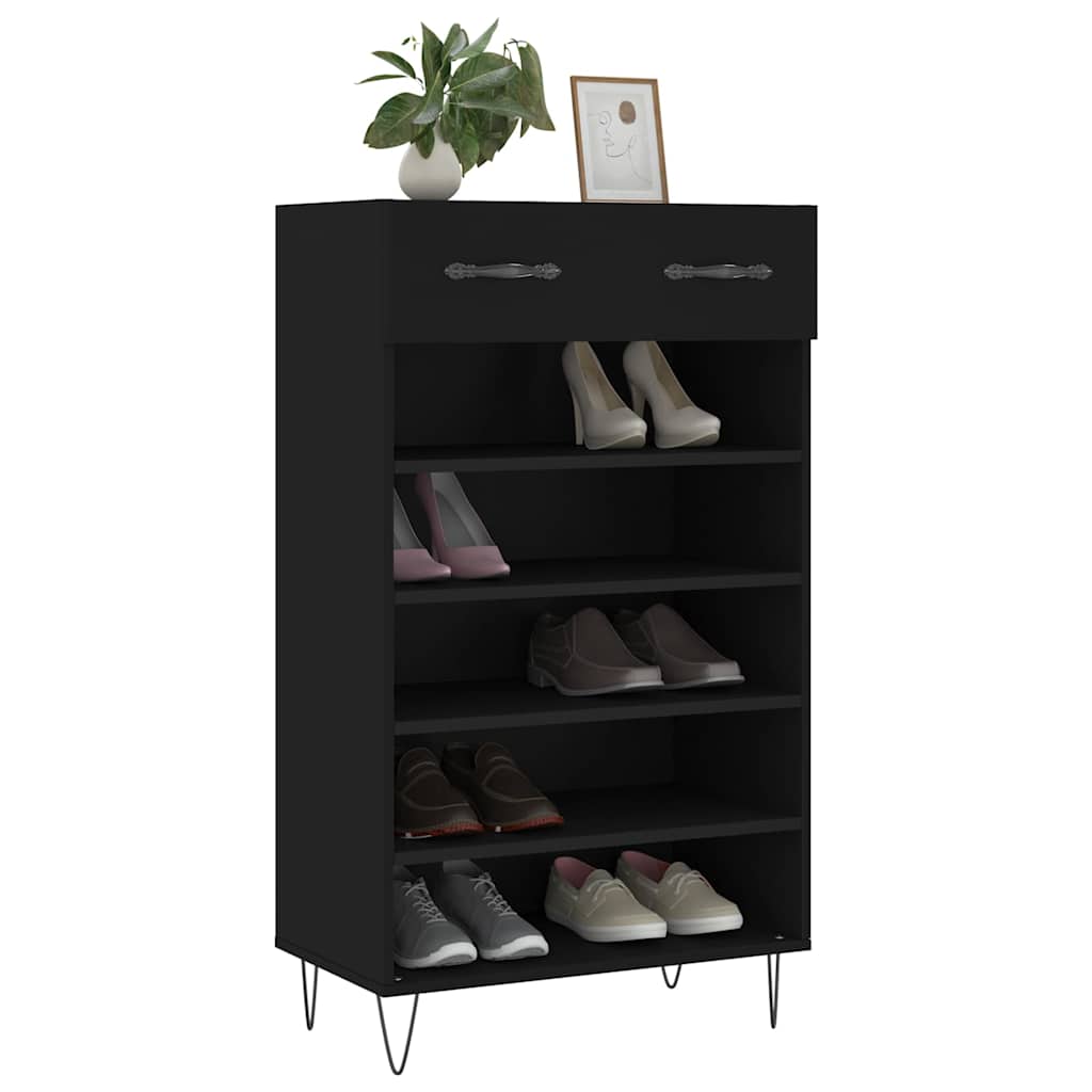 Vidaxl schoenenkast 60x35x105 cm bewerkt hout zwart