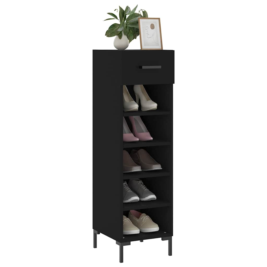 Vidaxl schoenenkast 30x35x105 cm bewerkt hout zwart