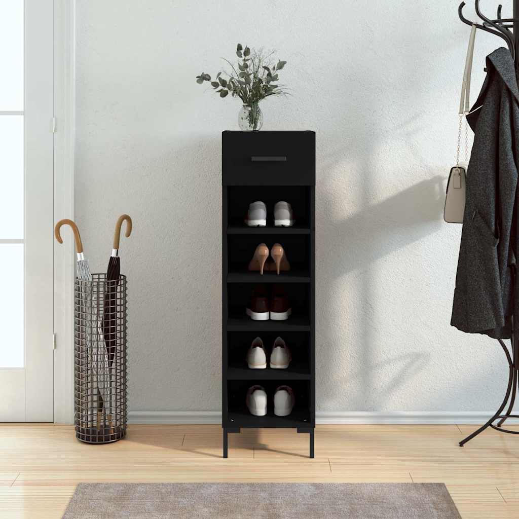 Vidaxl schoenenkast 30x35x105 cm bewerkt hout zwart