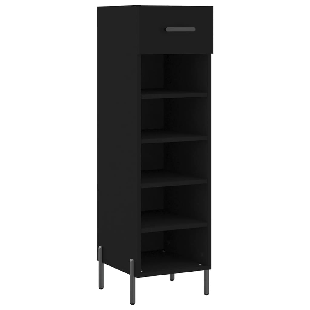 Vidaxl schoenenkast 30x35x105 cm bewerkt hout zwart