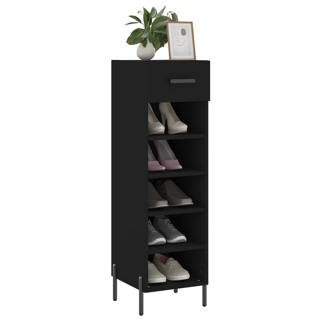 Vidaxl schoenenkast 30x35x105 cm bewerkt hout zwart