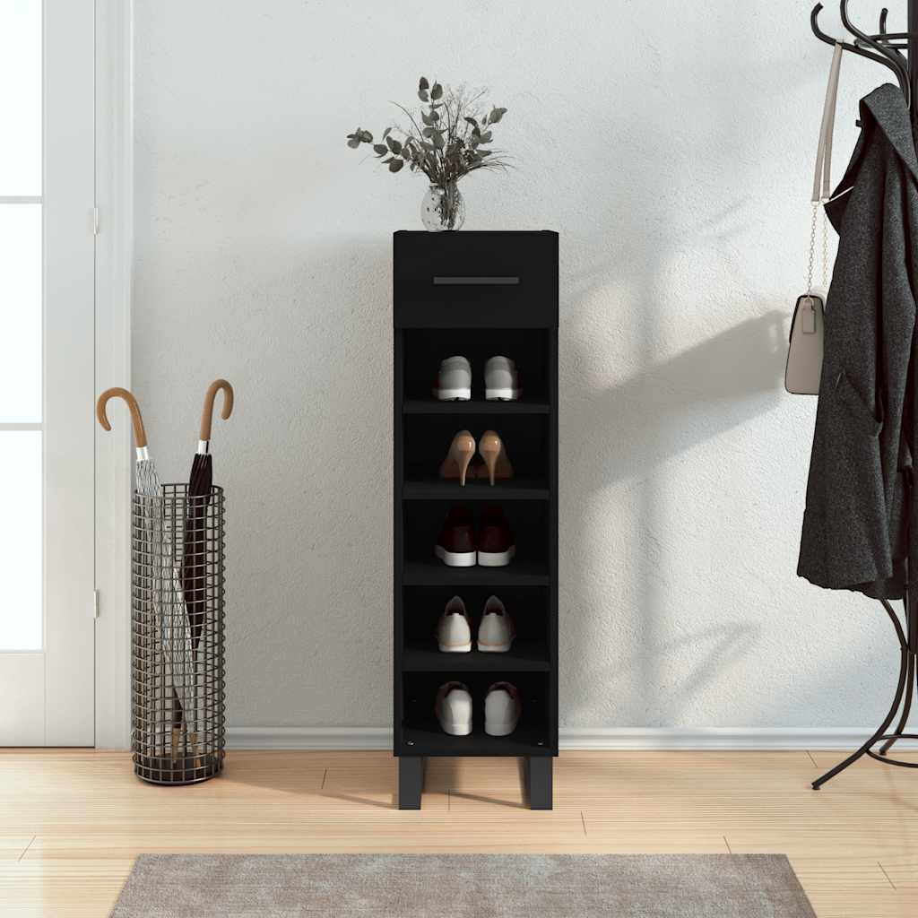 Vidaxl schoenenkast 30x35x105 cm bewerkt hout zwart