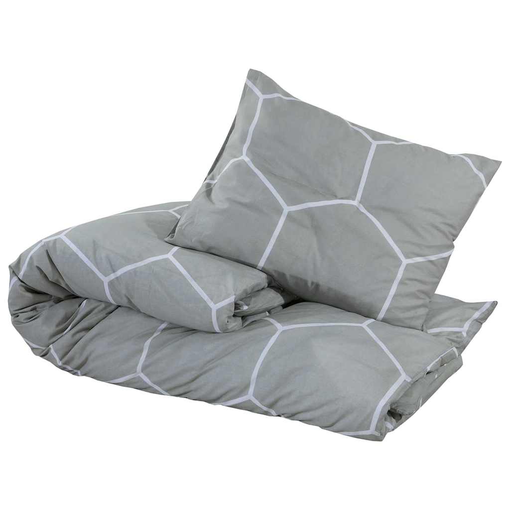 Vidaxl dekbedovertrekset 155x220 cm katoen grijs